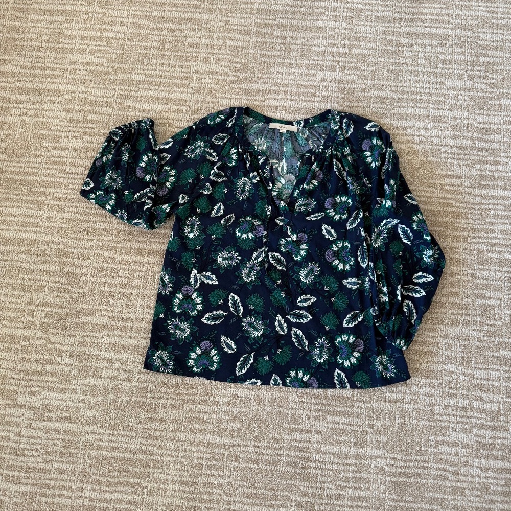 LOFT Tie Neck Blouse